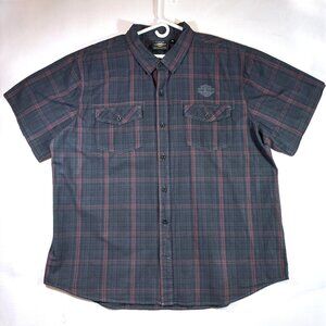 3xl Mens Harley Davidson motor cycles Genuine Plaid Shirt size 3XL button up